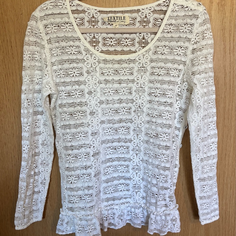 TEXTILE Elizabeth & James Women's White Lace Top